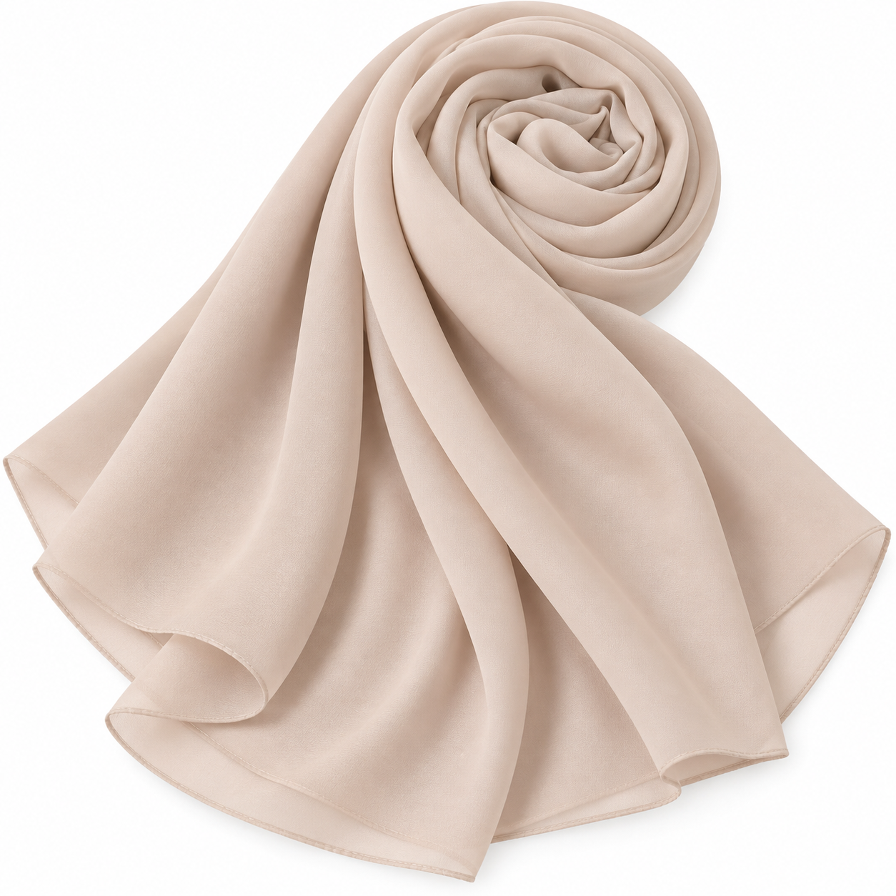 Plain indonesian chiffon hijab  Almond 11