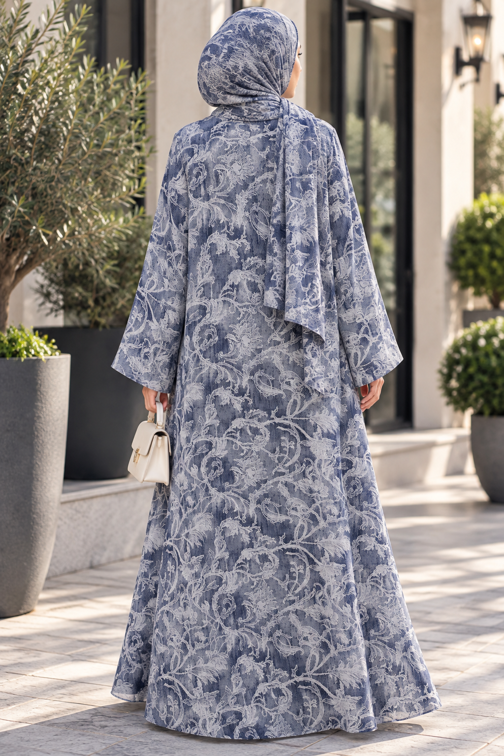 2 piece printed abaya   2