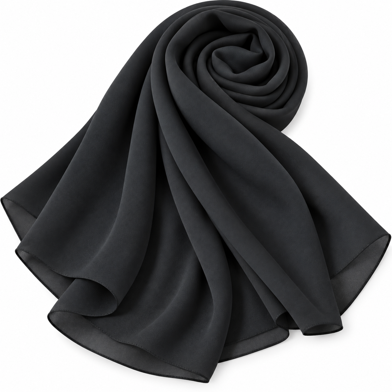 Plain indonesian chiffon hijab  Charcoal grey 19