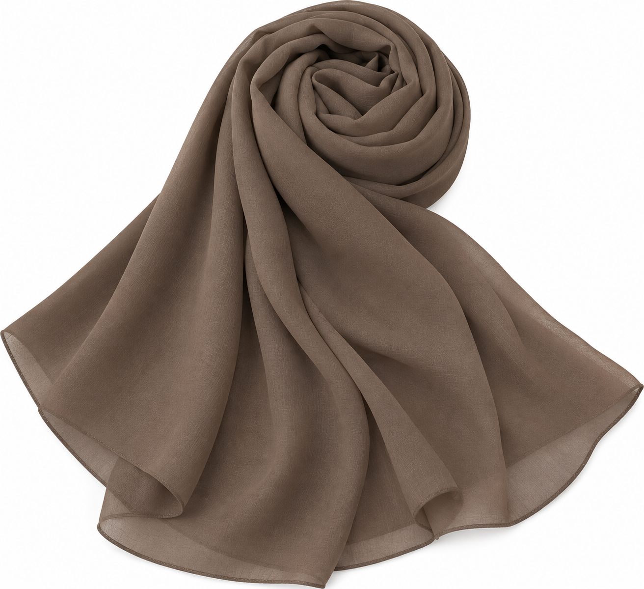 Plain indonesian chiffon hijab  Brown 2