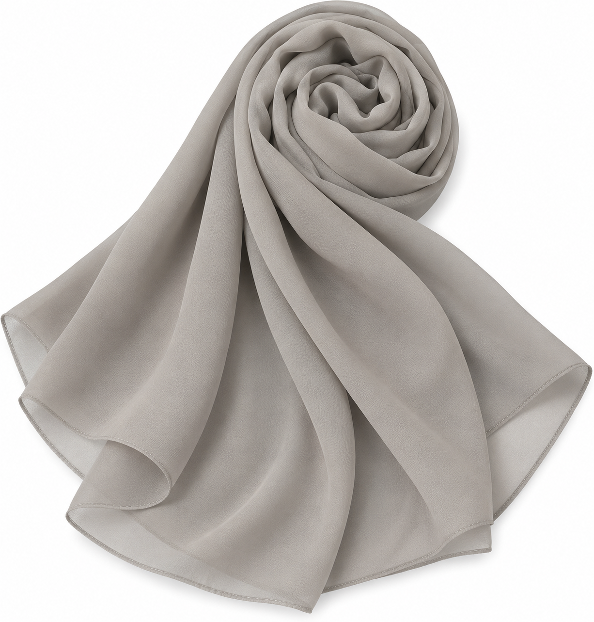 Plain indonesian chiffon hijab  Grey 3