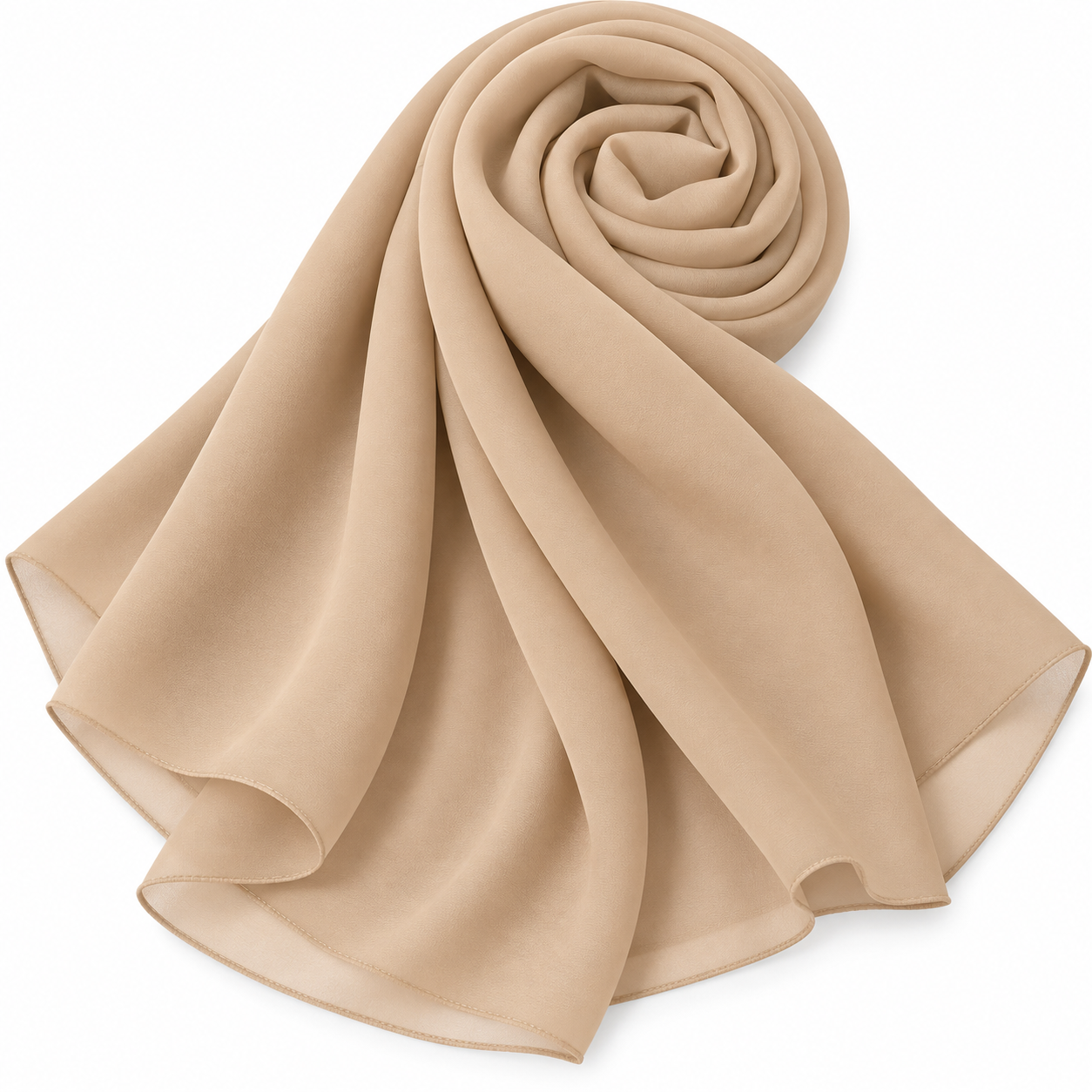 Plain indonesian chiffon hijab  Dark beige 10