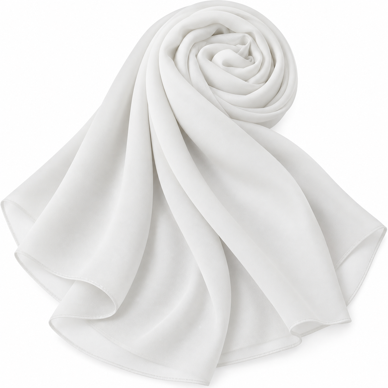 Plain indonesian chiffon hijab  White 6