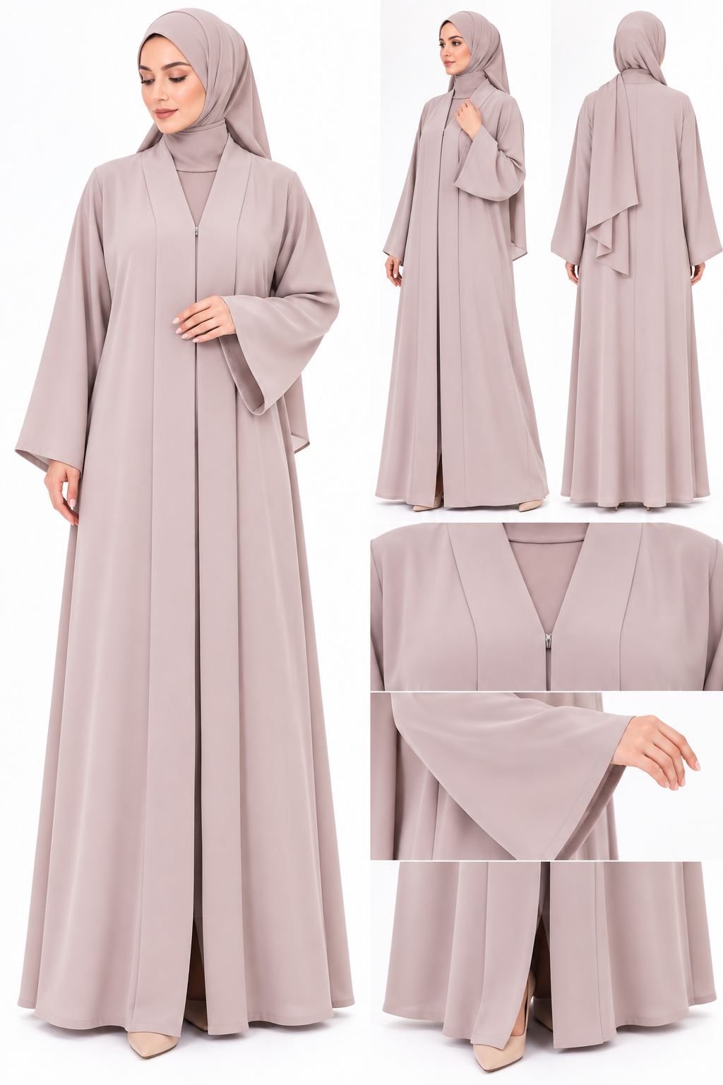 Plain abaya Onion pink 9