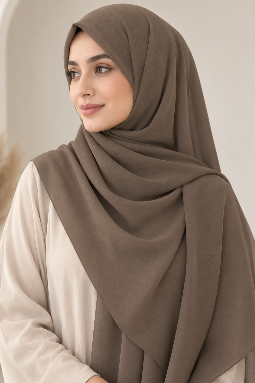 Plain indonesian chiffon hijab