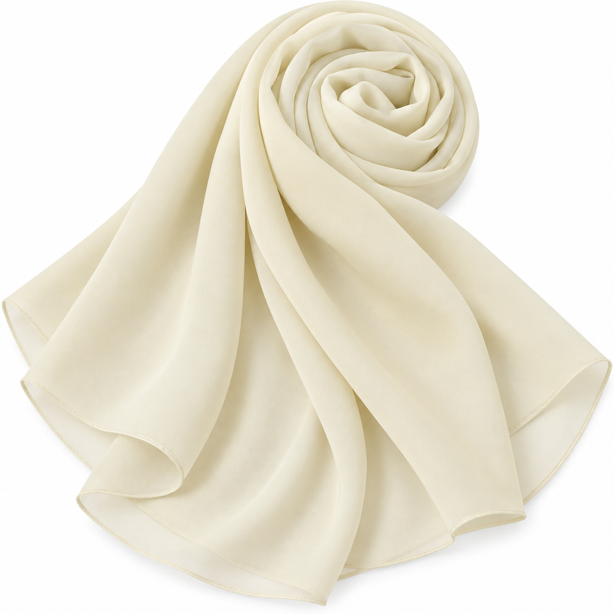 Plain indonesian chiffon hijab  Butter cream 7