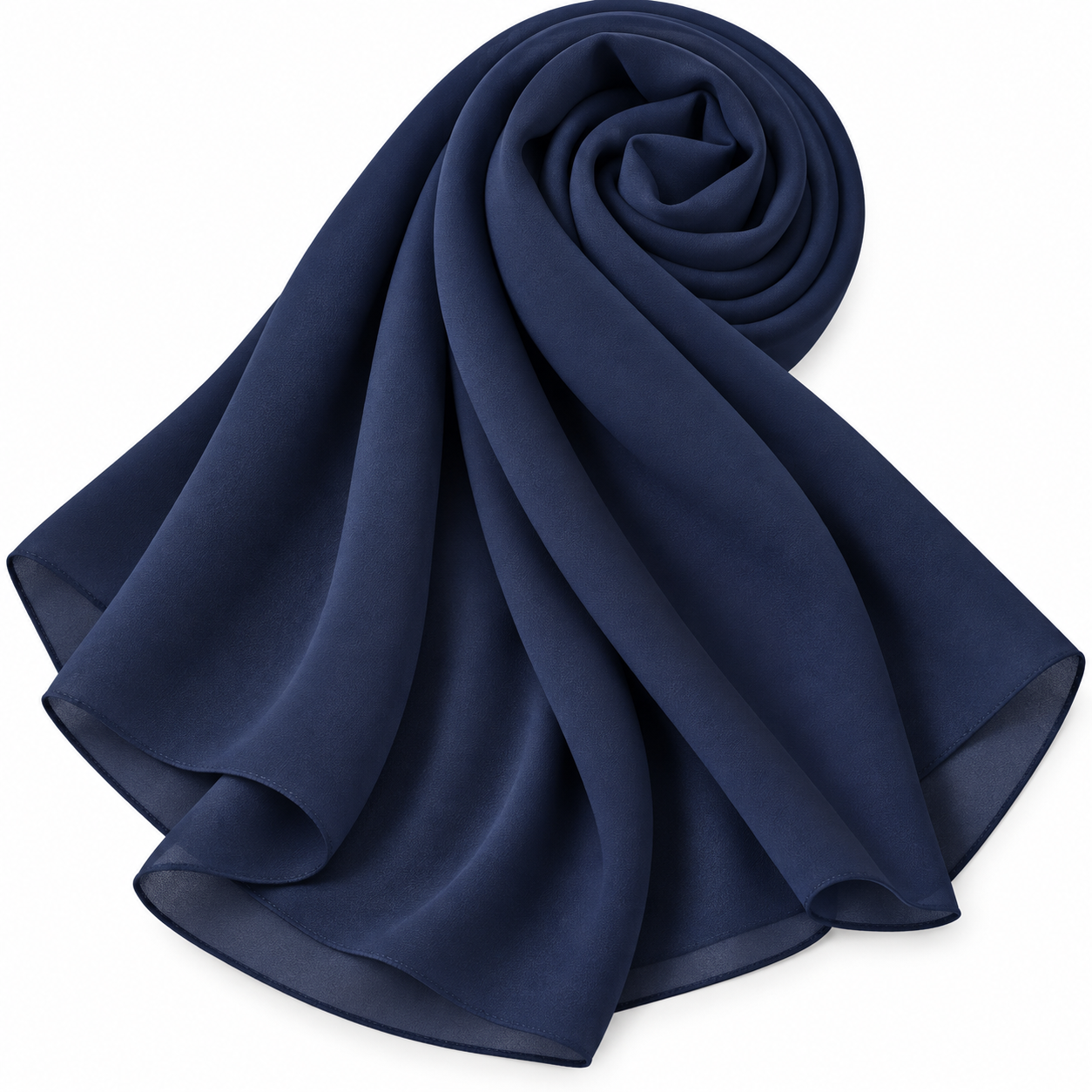 Plain indonesian chiffon hijab  Navy blue 18