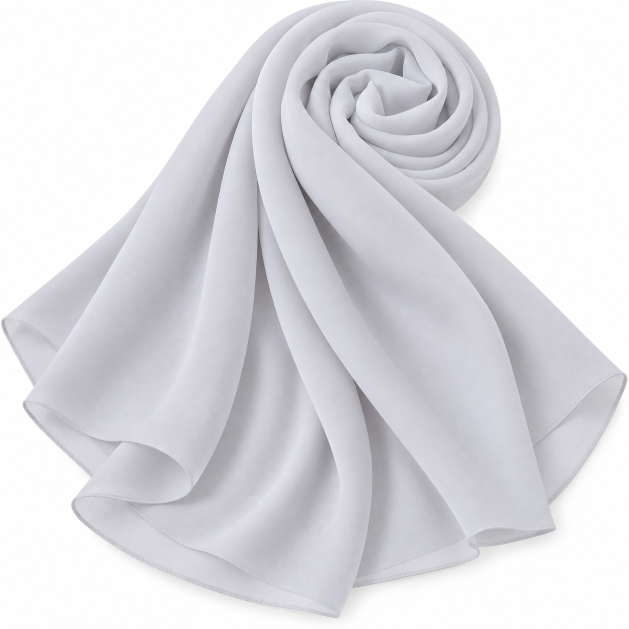 Plain indonesian chiffon hijab  Powder white 15