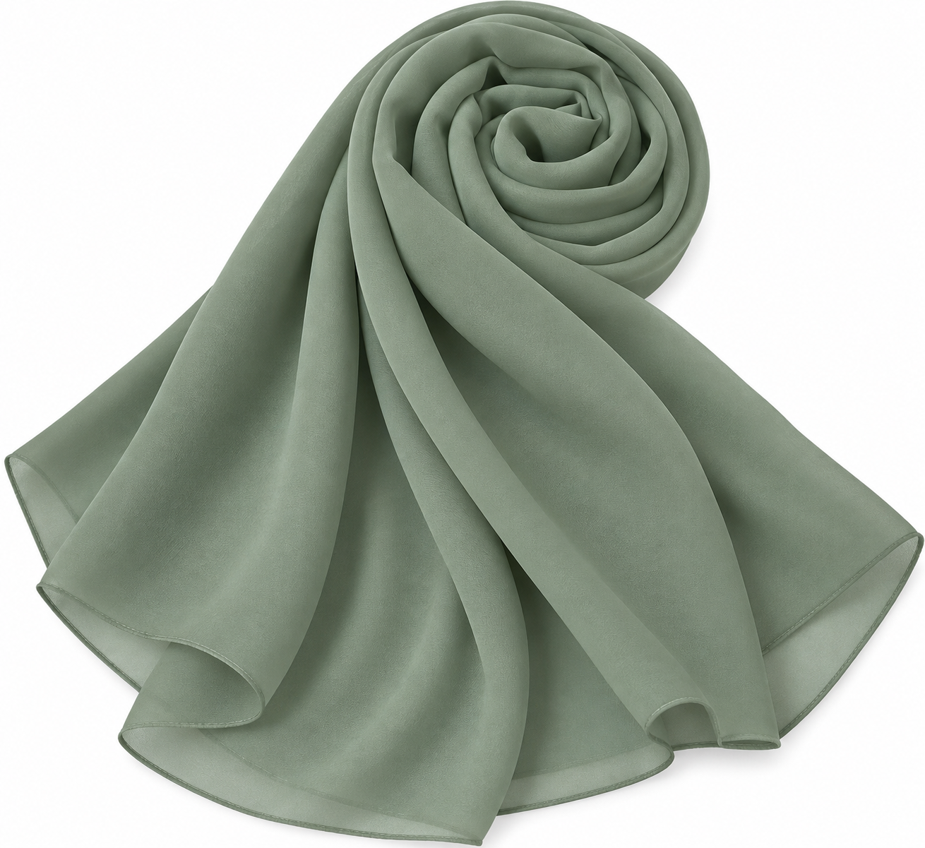 Plain indonesian chiffon hijab  Pastel green 5