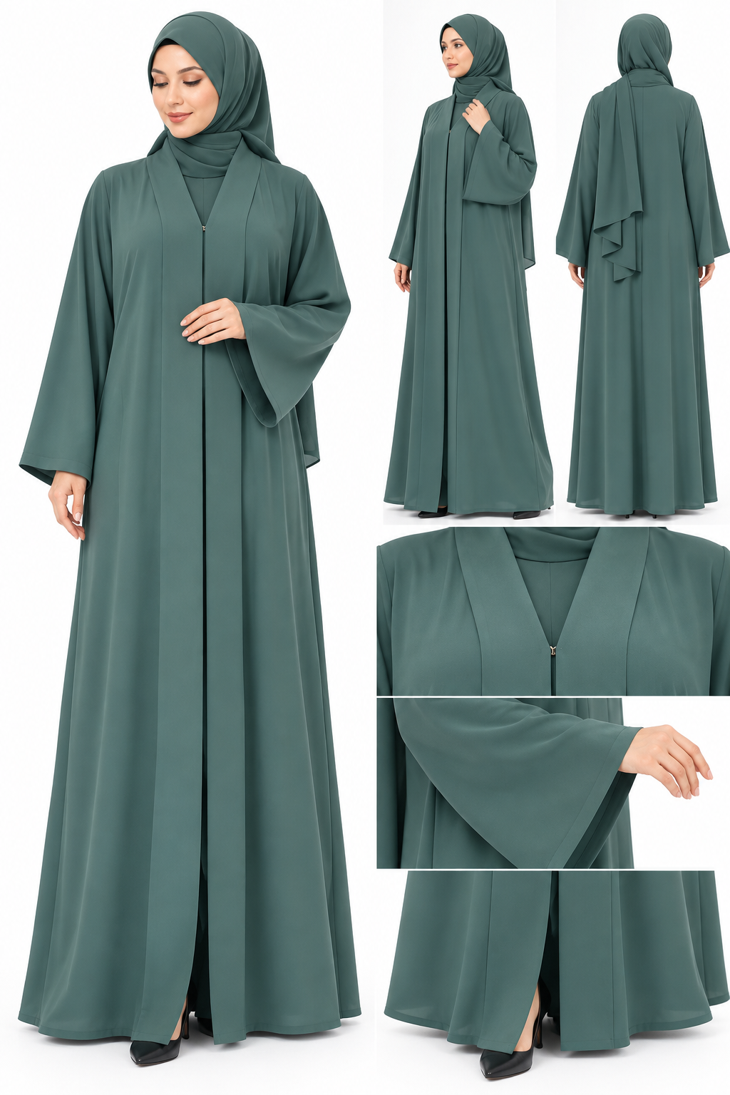 Plain abaya Green 4